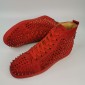 Replica High Quality Christian Louboutin Red Suede Louis Spikes Men'S Flat Sneaker