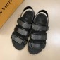 Replica Louis Vuittion Black Sandals with LV Monogram MS021019