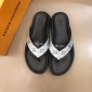 Replica Louis Vuittion flip flop with LV design in silver rubber MS021021