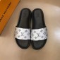 Replica Louis Vuittion Slippers with LV design in silver rubber MS021022