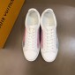 Replica Louis Vuitton Perfect Quality Sneakers White and rainbow tones in Monogram fabric and white sole MS021024