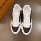 Replica Louis Vuitton Perfect Quality Sneakers White and brown Monogram print with white sole MS021026