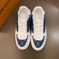 Replica Louis Vuitton Perfect Quality Sneakers White and blue Monogram print with white sole MS021027