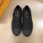 Replica Louis Vuitton Perfect Quality Sneakers Black and Monogram embossed and black sole MS021030