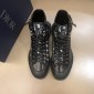 Replica Dior Oblique Calfskin Mid Top Boots Black/Brown MS021046