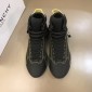 Replica Givenchy High Quality Sneakers Black and black Transparent sole with Yellow printed heel MS021055