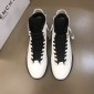 Replica Givenchy High Quality Sneakers white and black Transparent sole with black printed heel MS021056