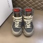 Replica Gucci High-top High Quality Sneakers Grey and grey suede details with grey rubber sole MS021074