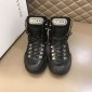 Replica Gucci High-top High Quality Sneakers Black and black suede details and black rubber sole MS021075