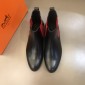 Replica Hermes Chelsea Black and red Boots MS021089