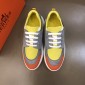 Replica Hermes High Quality Sneakers Grey suede and Yellow tongue with White sole MS021091