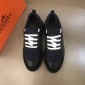 Replica Hermes High Quality Sneakers Black and Dark blue tongue with Black sole MS021092