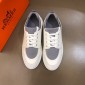 Replica Hermes High Quality Sneakers White and Grey tongue with White sole MS021093