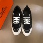 Replica Hermes High Quality Sneakers Black and Black tongue with White sole MS021095