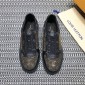 Replica Louis Vuitton High Quality Sneakers Black and gold masonry with black sole MS021102