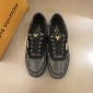 Replica Louis Vuitton High Quality Sneakers Black and white stone trim with black sole MS021108