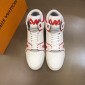 Replica Louis Vuitton High Quality Sneakers White and red leather details with white sole MS021112