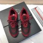 Replica Prada High Quality Sneakers Red and black rubber trim with transparent sole MS021116