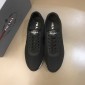 Replica Prada High Quality Sneakers Black and black leather wet with white sole MS021118