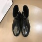 Replica Gucci Black leather Boots With Embossing GG Design MS021147