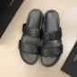 Replica Bottega Veneta black Crisscross slides in woven leather MS02578