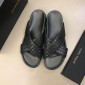 Replica Bottega Veneta black Crisscross slides in woven leather MS02579