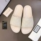 Replica Gucci white Slippers with GG design MS02665