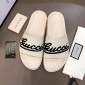 Replica Gucci white Slippers with black gucci design MS02666