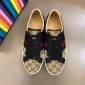 Replica Gucci Perfect Quality Sneakers Brown and black GG pattern stitching and Black and Red Web withWhite rubber sole MS02669