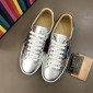 Replica Gucci Perfect Quality Sneakers Silver shiny and Planet embroidery with White rubber sole MS02673