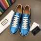 Replica Gucci Perfect Quality Sneakers Blue shiny and Planet embroidery with White rubber sole MS02677