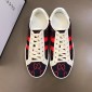 Replica Gucci Perfect Quality Sneakers Dark blue and red GG print with white sole MS02696