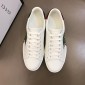 Replica Gucci Perfect Quality Sneakers White and Green wolf head print with White rubber sole MS02700