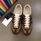 Replica Gucci Perfect Quality Sneakers Beige GG canvas and Brown with Brown rubber sole MS02721