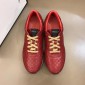 Replica Gucci Perfect Quality Sneakers Red and GG engraving with white sole MS02722