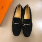 Replica Hermes Suede Leather Loafers With Silver Buckle MS02725