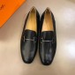 Replica Hermes Bright Leather Loafers With Silver Buckle MS02726