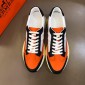 Replica Hermes Perfect Quality Sneakers White and Three-color sole with Orange tongue MS02733