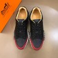 Replica Hermes Perfect Quality Sneakers Black and Two-tone sole with Navy blue tongue MS02734