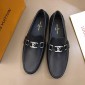 Replica Louis Vuitton Arizona Moccasin Black Loafers With Silver Buckle MS02787