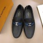 Replica Louis Vuitton Arizona Moccasin Black Loafers With Silver Buckle MS02788