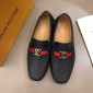 Replica Louis Vuitton Arizona Moccasin Black Loafers With Golden Buckle MS02789