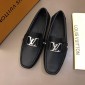 Replica Louis Vuitton Arizona Moccasin Black Loafers With Silver Buckle MS02791