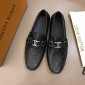 Replica Louis Vuitton Arizona Moccasin Black Embossed Grid Loafers With Silver Buckle MS02794