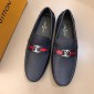 Replica Louis Vuitton Arizona Moccasin Deep Blue Loafers With Silver Buckle MS02797