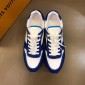 Replica Louis Vuitton Perfect Quality Sneakers White and blue suede with blue sole MS02816