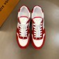 Replica Louis Vuitton Perfect Quality Sneakers White and red suede with red soles MS02817