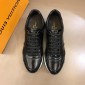 Replica Louis Vuitton Perfect Quality Sneakers Black and black heel with colorblock sole MS02819