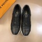 Replica Louis Vuitton Perfect Quality Sneakers Black and Monogram canvas trim and white sole MS02822