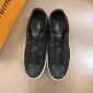 Replica Louis Vuitton Perfect Quality Sneakers Black and Monogram Flower embossed with white sole MS02824